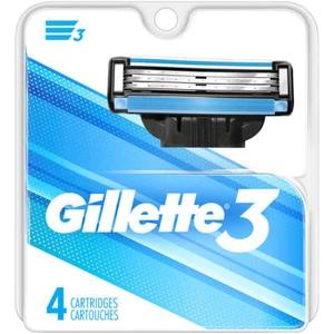 New Gillette 3 Men's Razor Shaving Cartridges, 4 Count Carded Pack - Picture 1 of 1