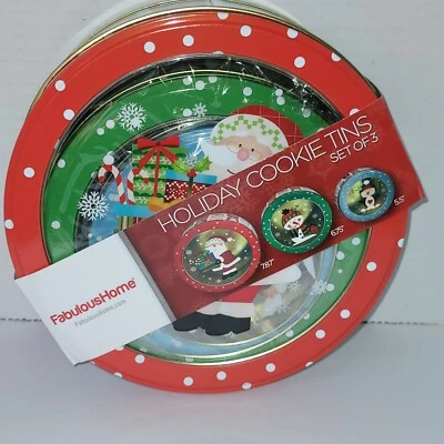 Juego de 3 latas de Navidad para anidación nuevo fabuloso hogar Foto 1 de 4