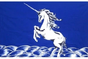 BLUE UNICORN FLAG 3' x 5' - FABULOUS ANIMAL FLAGS 90 x 150 cm - BANNER 3x5 ft - Picture 1 of 3