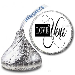 108 Love You Favor Labels Hershey Kiss Wedding Candy Wrappers Wedding Favors - Picture 1 of 1