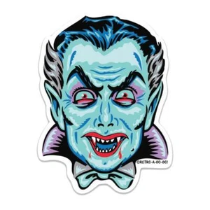 Juego de 2 pegatinas de Drácula monstruo de terror clásico retro Halloween terror vampiro - Imagen 1 de 1