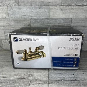 New Glacier Bay Polished Brass Bathroom Faucet Two Handle Model 102-823L - Picture 1 of 4