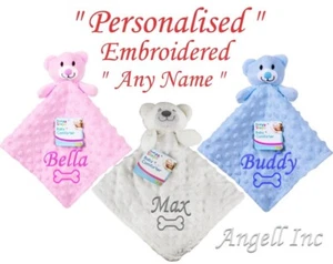 Personalised Pet Name Dog Puppy Scent Comfort Blanket comforter Bed Toy Training - Picture 1 of 7