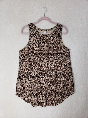 Camiseta sin mangas Old Navy para mujer grande marrón con estampado de guepardo mezcla de rayón Foto 1 de 4