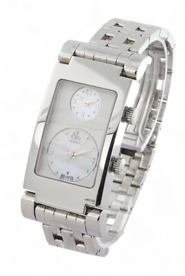 JACOB & CO. Angel Two Time Zone - Esfera blanca MOP - Pulsera de acero - 25 mm x 38 mm Foto 1 de 4