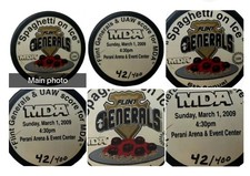 Flint Generals IHL Spaghetti on Ice 2009 Hockey Puck #42/400 MDA UAW 6TH ANNUAL 