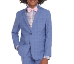 Tommy Hilfiger Boys' Legacy Blazer Suit Jacket in Blue Check Size 16 Modern NWT - Picture 1 of 2