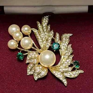 Broche de perlas Camrose & Kross y cristal de Swarovski Jacqueline Bouvier Kennedy, certificado de autenticidad - Imagen 1 de 6
