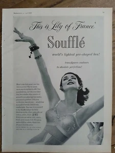 1959 women's Lily of France souffle pre-shaped bra vintage fashion ad - Picture 1 of 1