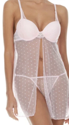 Conjunto de 2 lencería Babydoll rosa para mujer Flora de Flora Nikrooz pequeña nueva con etiquetas Foto 1 de 4