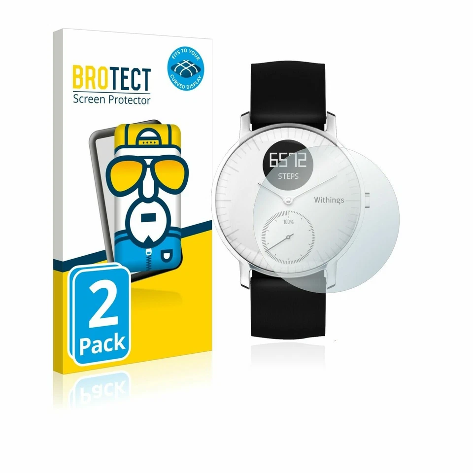 Nokia Activité Steel HR (36 mm) 2x ® Flex 3D Curved Full Cover Screen Protector - Image 1 of 4