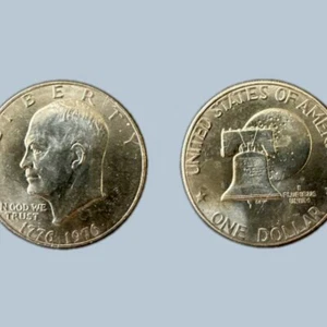 1776-1976 Bicentennial Eisenhower Liberty Bell Dollar Coin (No Mint Mark) RARE - Picture 1 of 2
