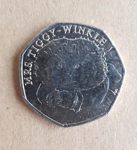 Mrs Tiggy Winkle 50 Pence Münze 50p Sammlerstück zirkuliert  - Bild 1 von 2