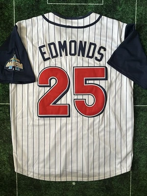 JIM EDMONDS Anaheim Angels Retro Throwback Baseball Jersey Size XL Los Angeles - Image 1 of 4