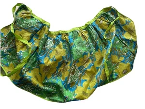 Vintage Vera Neumann Half Terry Apron Bright Green Blue Flowers Floral  WOW! - Picture 1 of 9
