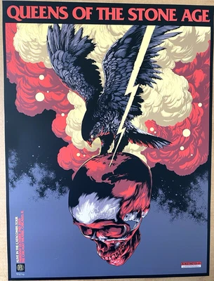 GOLD FOIL QUEENS OF THE STONE AGE POSTER Chicago IL OCT 2025 AP #/30 Ken Taylor - Image 1 of 4