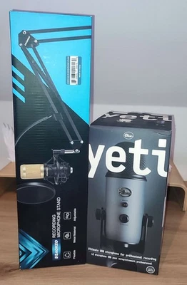 Blue Yeti USB Mikrofon mit Tischhalterung und Pop Schutz - Bild 1 von 4