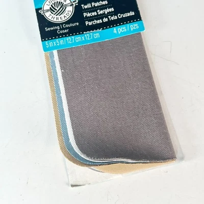 Loops & Threads Twill Patches 5in x 5in 4ct Jeans Pants Repair Neutral Denim NWT - Image 1 of 4
