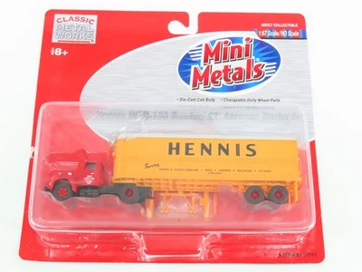 HO Scale CMW Mini Metals 31101 Hennis Tractor w/ 32' Aero Van Trailer Set - Image 1 of 4