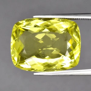 💎 16.66ct 18.5x14.2mm VS Cushion Natural Lemon Quartz - Brazil Gemstone - Picture 1 of 4