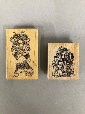 Набор из 2 резиновых штампов Suzy Toronto «Мать» «Учитель» Art Gone Wild деревянное крепление - Изображение 1 из 4