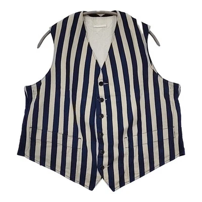 45R/45rpm 8111028 Sailor Hickory 908VEST vest Navy Ivory 5-1021M△ - Image 1 of 4