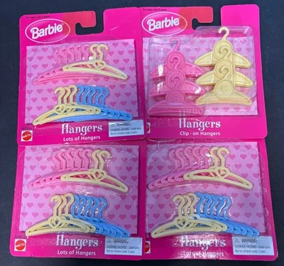 lot (4) packs vintage Barbie clothes clip-on hangers accessories MINT 65008-95 - Image 1 of 2