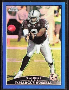Tarjeta refractor azul Topps 2009 cromada Jamarcus Russell #TC5 Raiders - Imagen 1 de 2