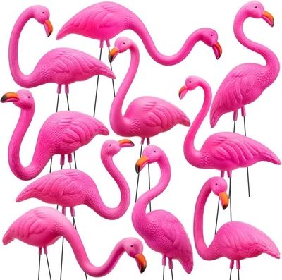 JOYIN 10 Pack Small Yard Flamingos Ornament Stakes, Mini Pink Flamingo Yard...  - Image 1 of 4