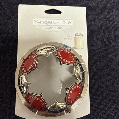 Yankee Candle adorno escandinavo Illuma-tapa tarro adorno vela plata vacaciones  Foto 1 de 3