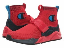 red high top champion shoes