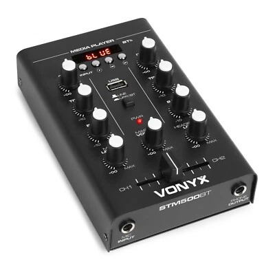 Vonyx STM500BT DJ Mixer 2-Channel with Bluetooth, MP3 & USB - Music Mixer