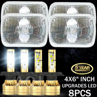 4pcs Fit Buick Riviera 1975 1976 1977 1978 1979 1980-1985 4x6" LED Headlights Foto 1 de 4