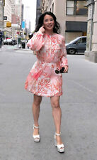 Stella McCartney SOLD OUT Coral Print Amanda Pale Pink Pure Silk Dress Size 36