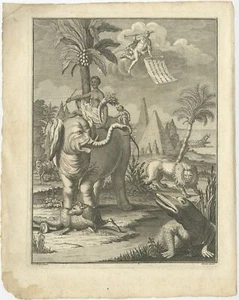 Antique Frontispiece with Animals by Van Dùren (1749) - Picture 1 of 1