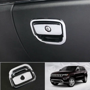 2PCs Chrome Front Storage Glove Box Cover Trim For Jeep Grand Cherokee 2011-2021 - Picture 1 of 8