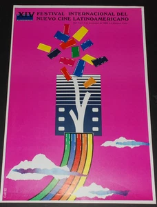 Kubanisches Filmplakat 1992.Plakat.Affiche"Kino Festival Kunst"Super Selten! offset. - Bild 1 von 4