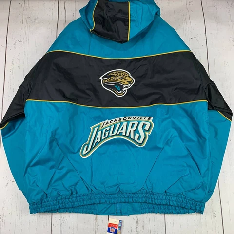 Vintage Jacksonville Jaguars Large Jeff Hamilton Puffer Removable Hoodie New Men Cover