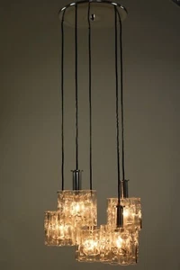 Vintage Doria Pendant Lamp Cascading Glass Tube Chandlier New Old Stock 1960's - Picture 1 of 12