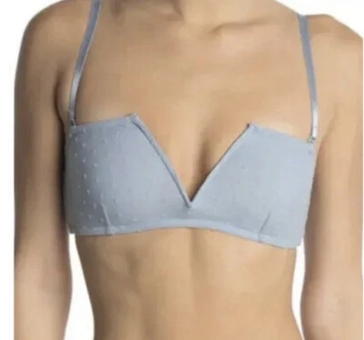 Free People Intimately NWT Sierra Bandeau Convertible Bra Dotted Blue S MSRP $38 - Image 1 of 4
