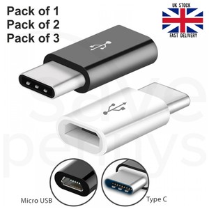 Micro USB Female to Type C Male Converter USB-C OTG Adapter Connector Charger UK