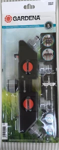 Gardena 38194 Four Channel Water Distributor Garden Hose Valve, Grey/Orange - Picture 1 of 2