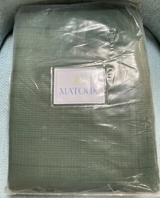 Matouk Augusta Coverlet FULL / QUEEN Green M130 94”x97” - Image 1 of 4