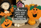 HALLOWEEN MINI SIGN WITCH LIVES HERE W/ LITTLE MONSTERS FARMHOUSE TIERED TRAY 