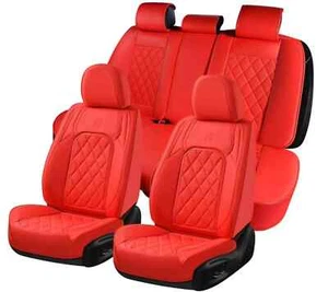 Coverado Car Seat Covers Full Set, 5 Seat Universal Seat Covers for Cars, Red - Foto 1 di 5