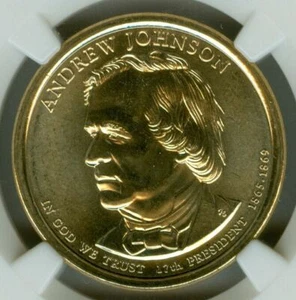 2011 D ANDREW JOHNSON PRES. DOLLAR NGC MS67 * - Picture 1 of 4