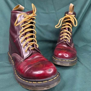 Dr. Martens 1460 Smooth Leather Lace Up Cherry Red Boots 8 Eye Men’s Size 9 - Picture 1 of 19