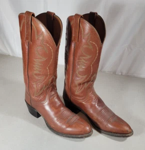 Lucchese 2000 T3021R4 Men's Brown Leather Western Cowboy Boots Size 9.5 B EUC - Picture 1 of 22