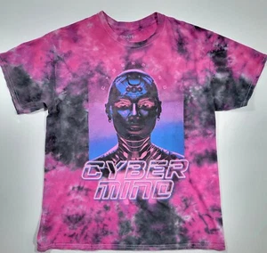 Camiseta grande Chemistry Tie-Dye Cybermind rosa/gris 100 % algodón robot - Imagen 1 de 6
