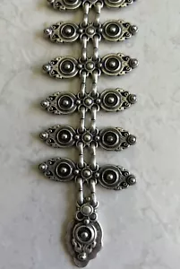 Hermoso collar de pieza llamativa de diseño artístico, plata 21 1/2 pulgadas cuello hasta abajo - Imagen 1 de 10